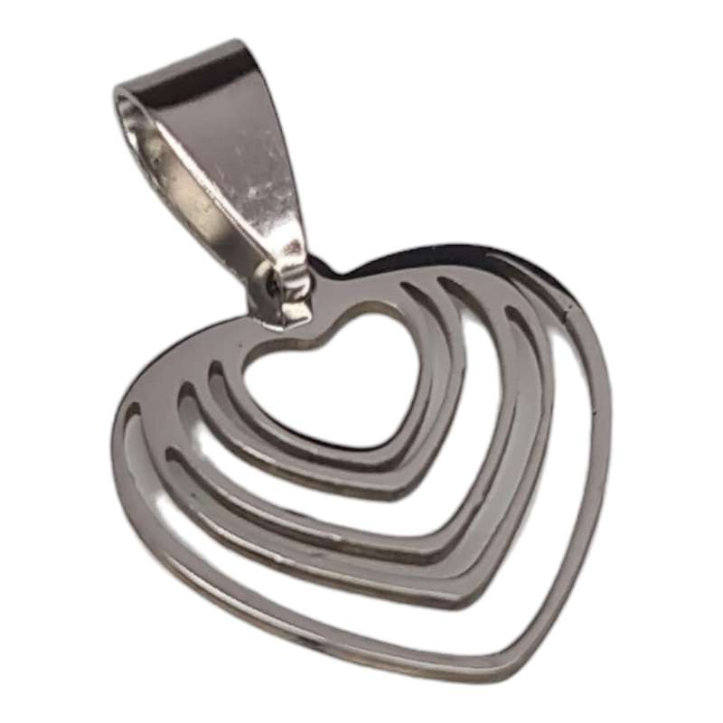Heart spiral pendant, stainless steel, 26mm