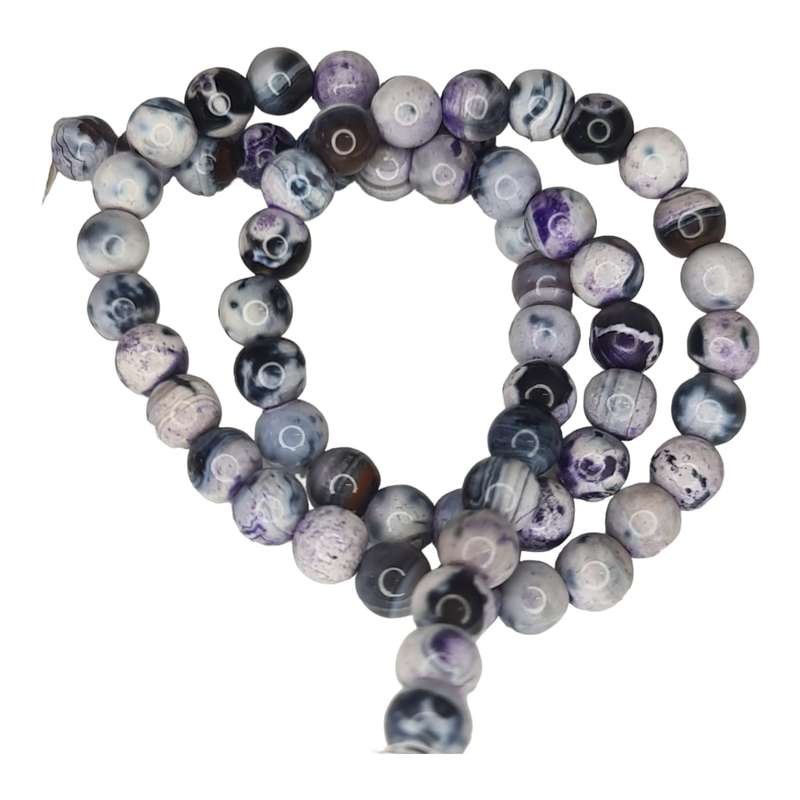 Colored agate bead string, purple, 6mm, round, 40cm