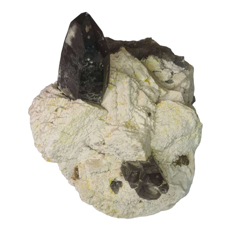Smoky Quartz on feldspar, Zomba Malawi, 10x12x8cm