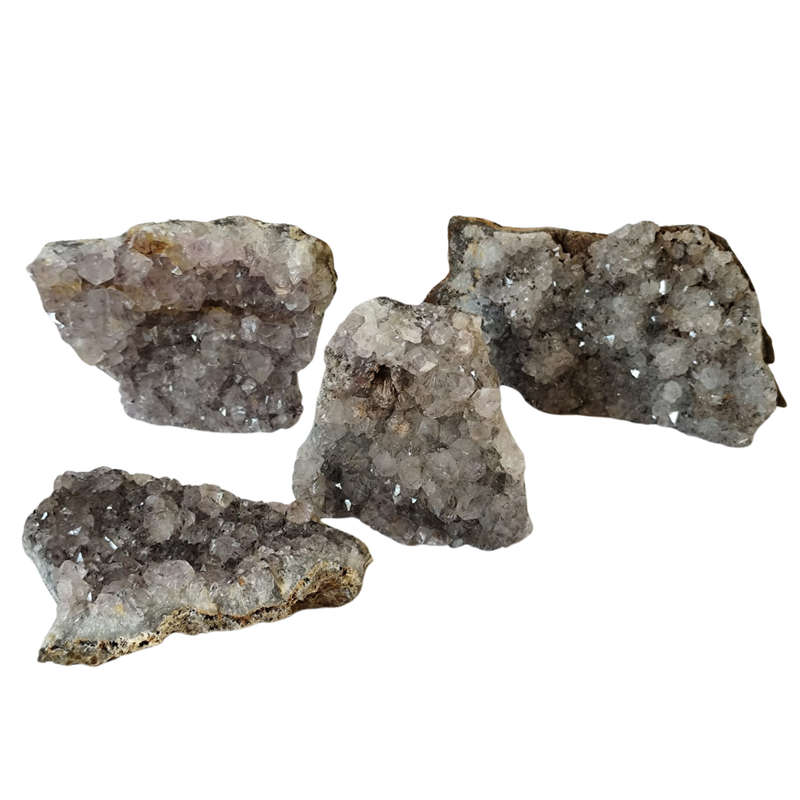 Amethyst smoky drusy cluster, Mozambique with Goethite