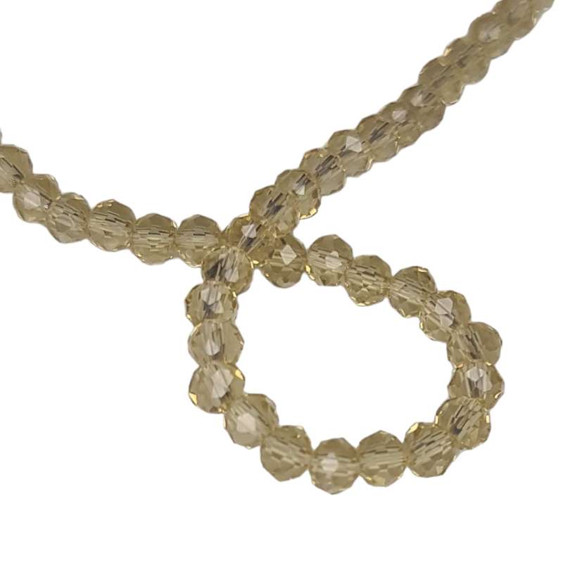 Glass bead string, faceted, rondelle, 4x5mm, citrine, 40cm
