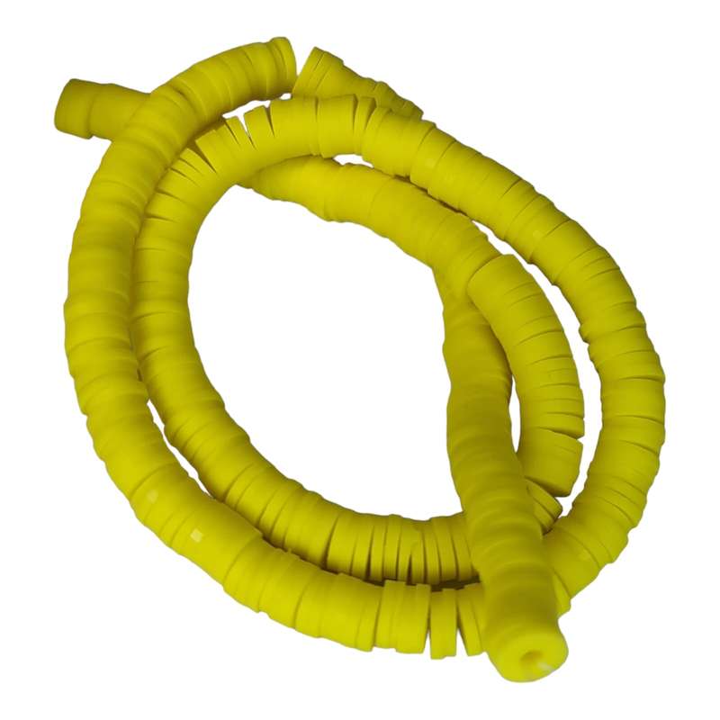 Rubber bead string, discs, 1x6mm, yellow, 40cm