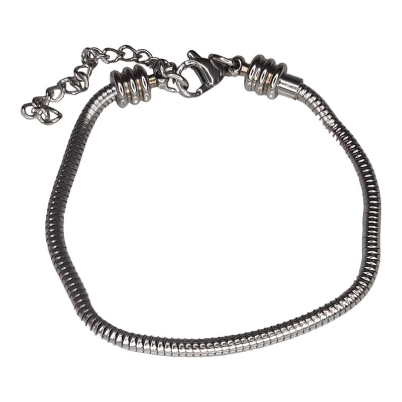 Stainless steel bracelet w lobster clasp, screw end