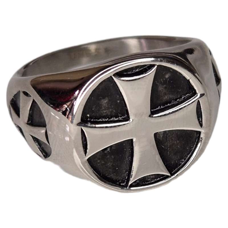 Stainless steel Greek cross ring, large sizes