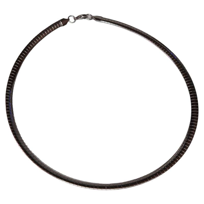 Stainless steel flat snake chain w lobster clasp, choker, 45cm
