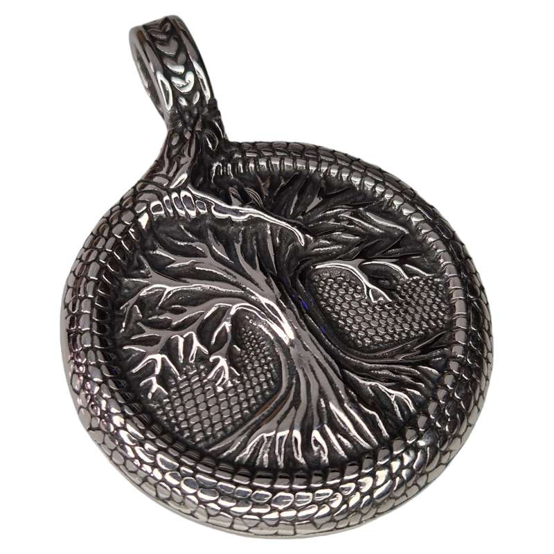 Stainless Steel tree of life pendant, 54mm