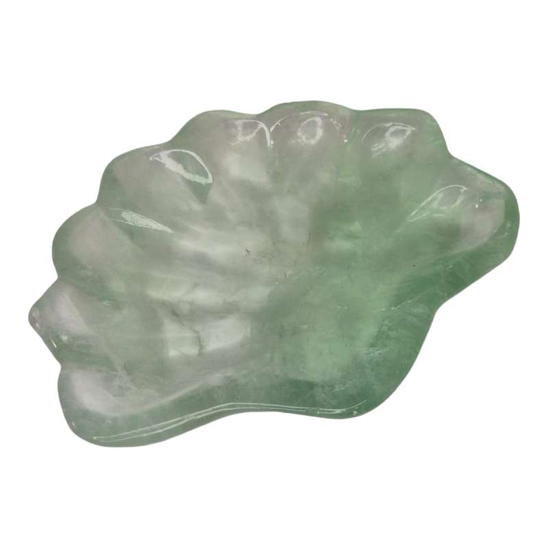 Green Fluorite shell bowl, 9x7cm