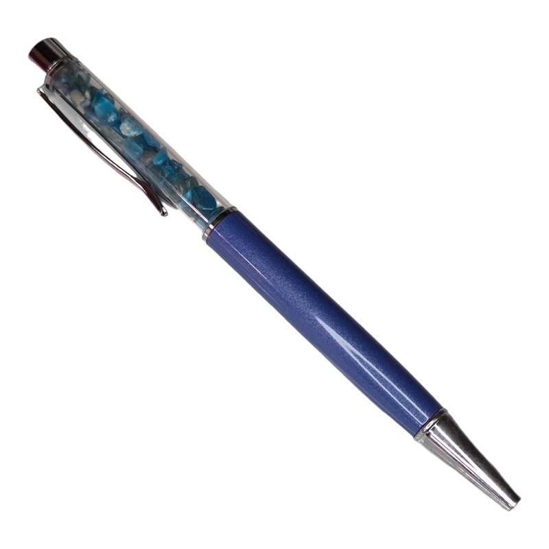Pen with assorted gemstone chips