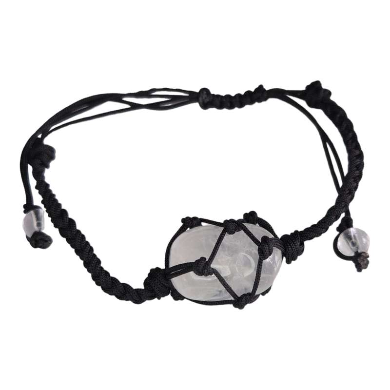 Woven tumble bracelet, Quartz, adjustable