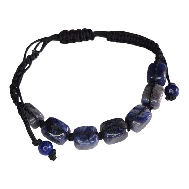 Woven tumble bracelet, Sodalite, adjustable