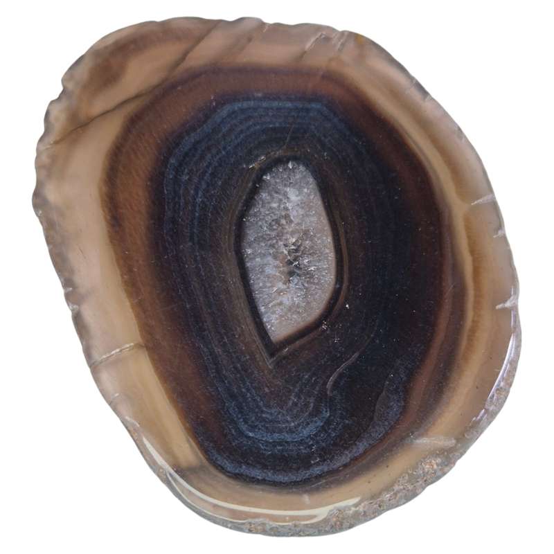 Agate slice, black, 7-9cm