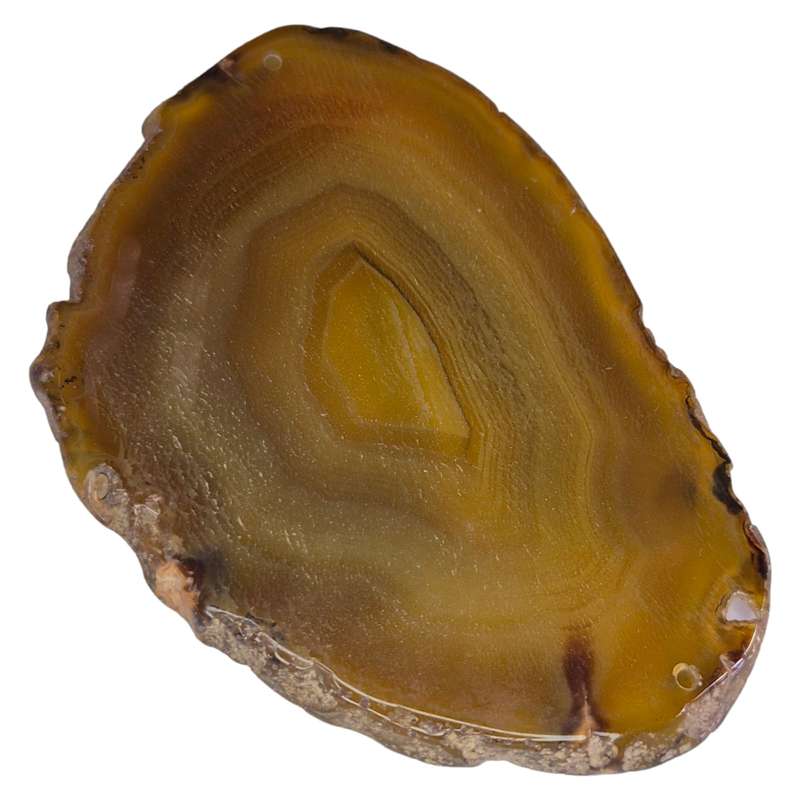 Agate slice, yellow, 7-9cm