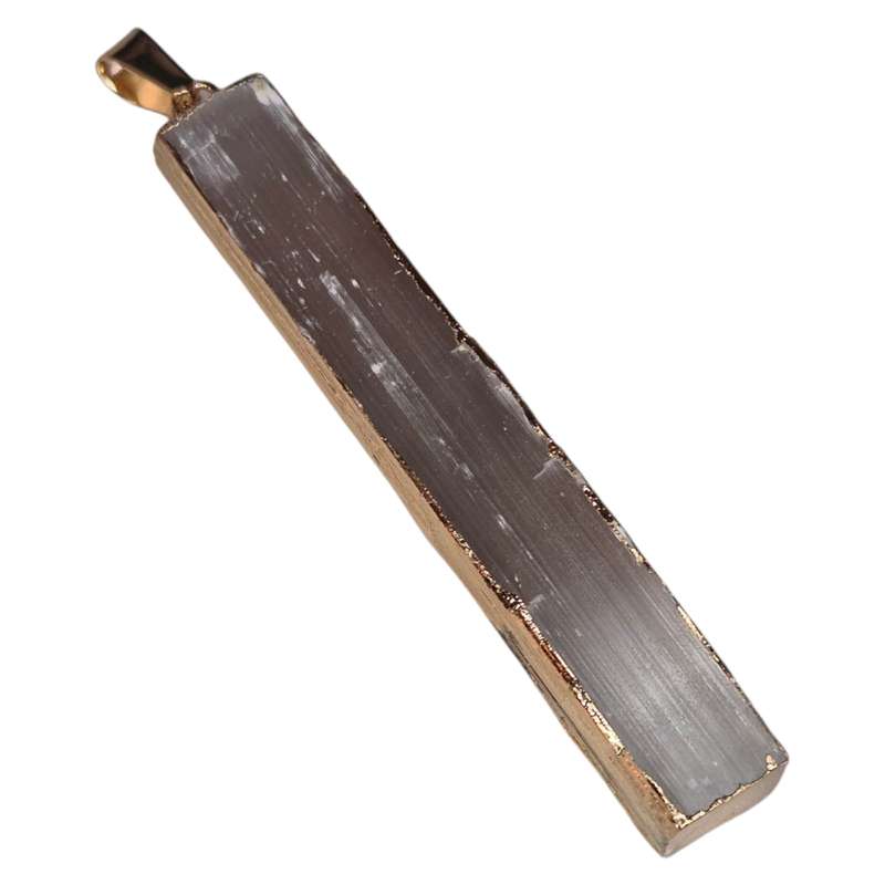 Gypsum stick pendant, gold base, 75mm