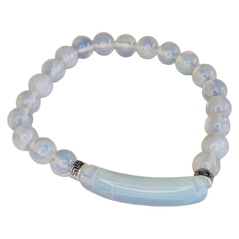 Opalite bead bracelet, stretchcord