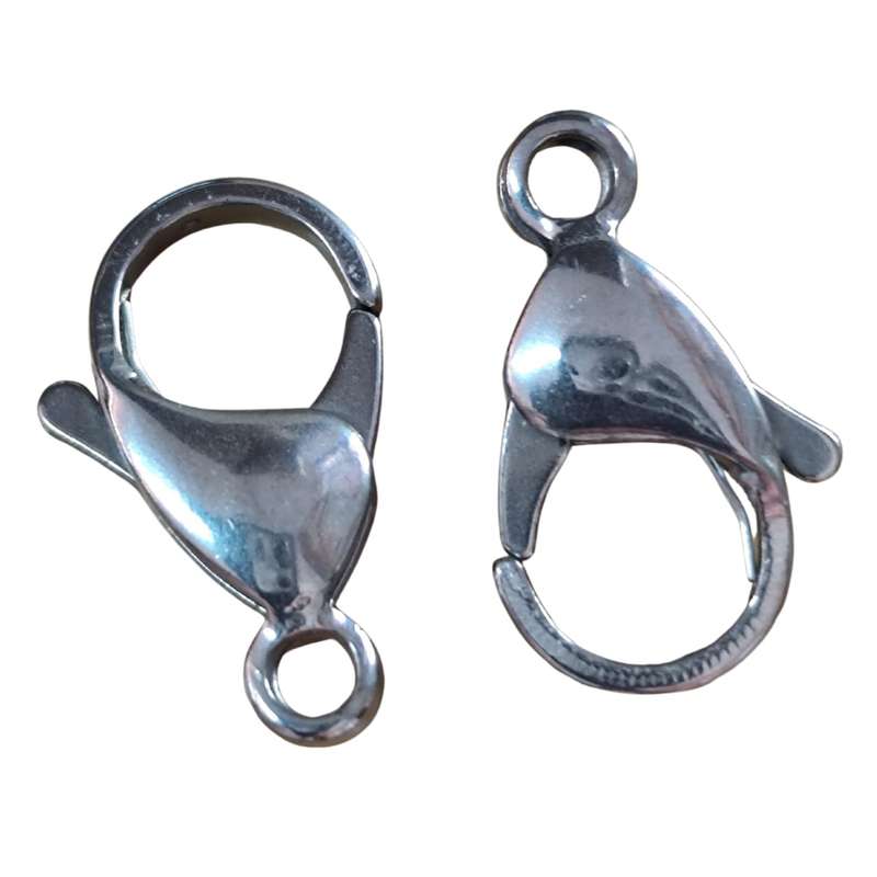 2x Stainless steel lobster clasp, 20mm