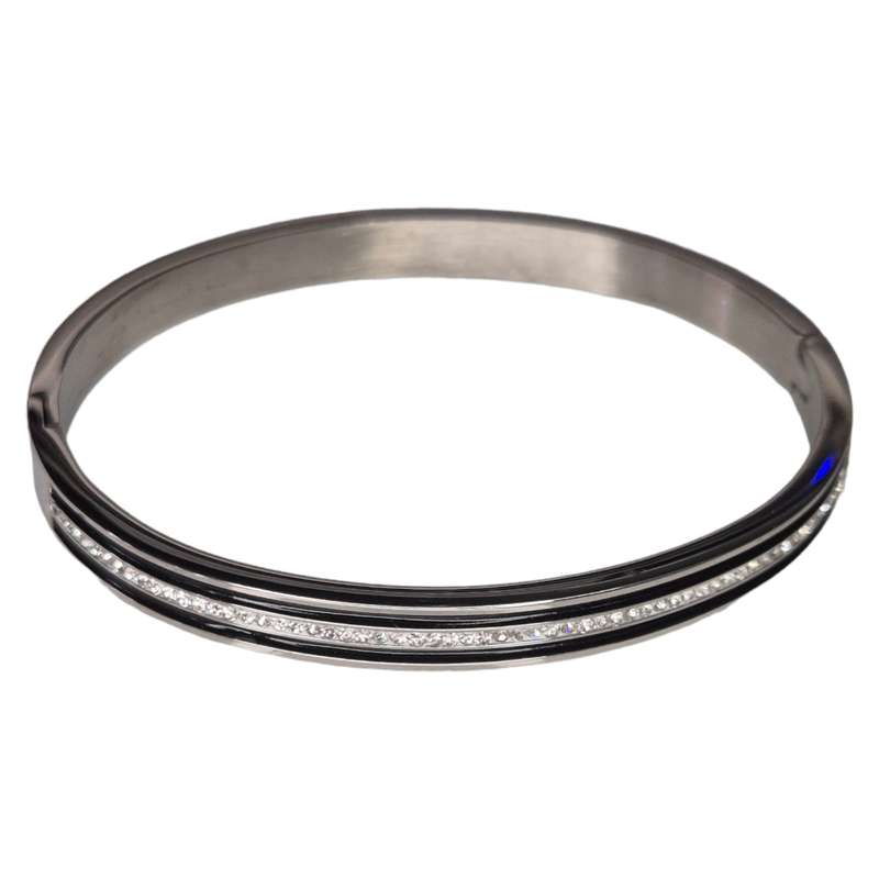 Stainless steel rhinestone inlay bracelet