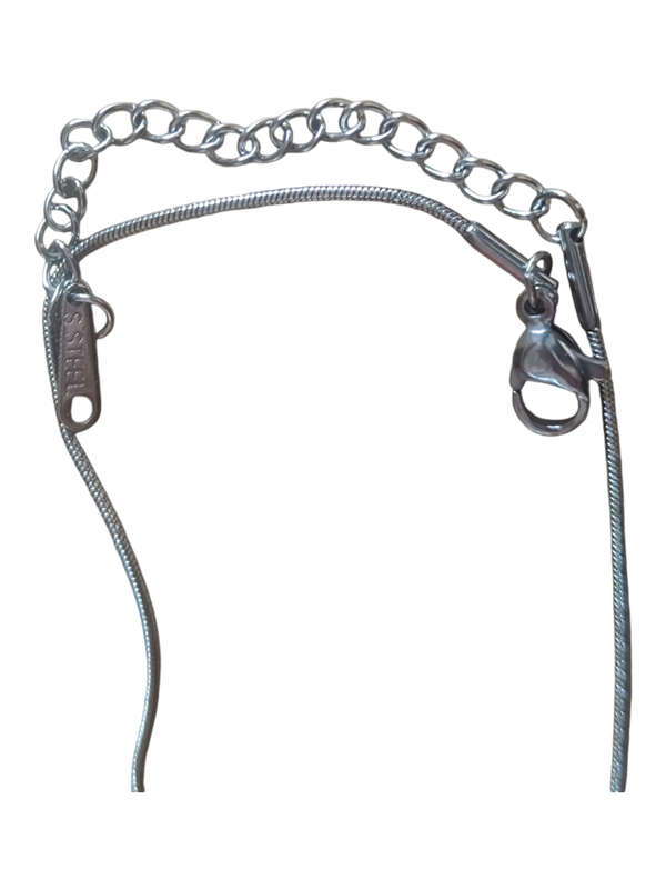 Stainless steel snake chain with lobster clasp, 0.09mm, 44+5cm