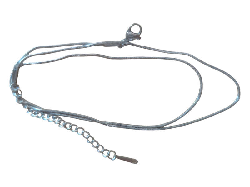 Stainless steel snake chain with lobster clasp, 0.09mm, 44+5cm