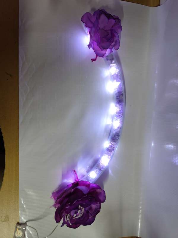 Amethyst Tube and flowers with LED light