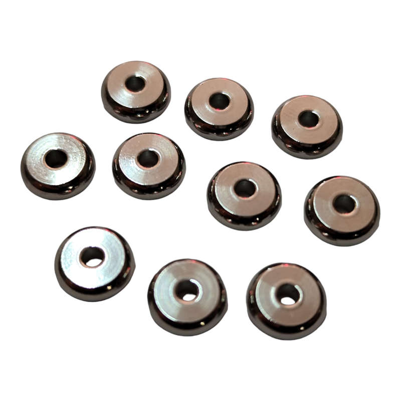 10x Disc bead in stainless steel, 8x3mm