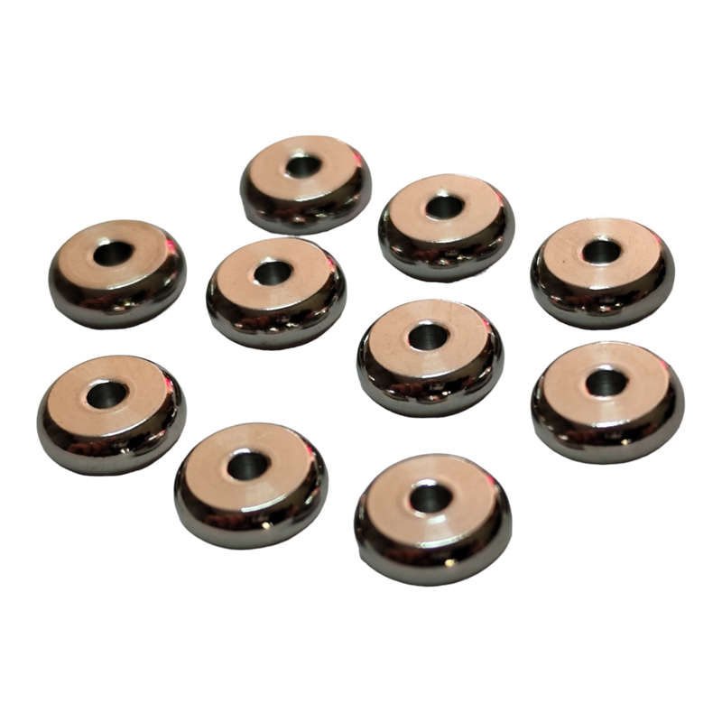 10x Disc bead in stainless steel, 8x3mm