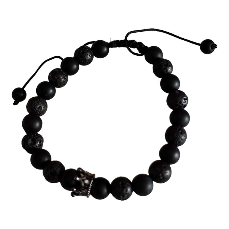 Lava w black crown bracelet, adjustable