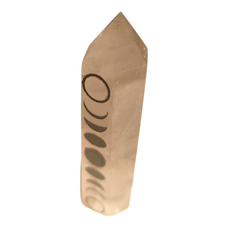 Phases of the moon rose quartz point 7-8cm