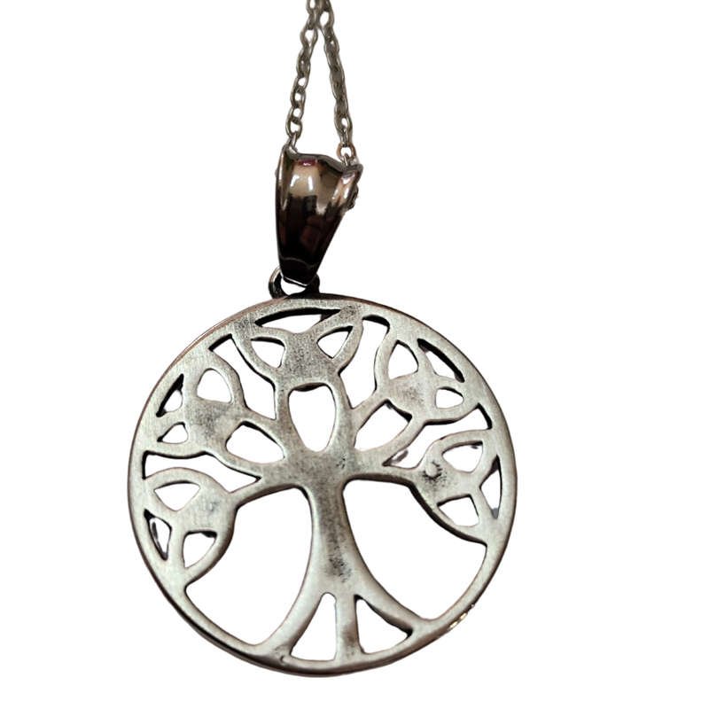 Stainless Steel tree of life pendant, 29mm