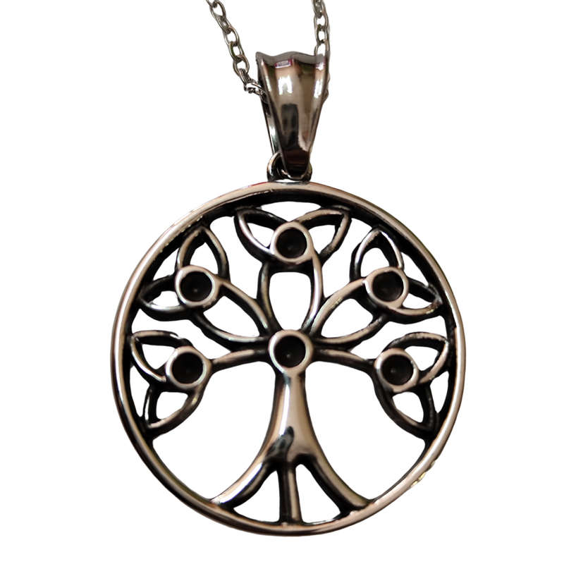 Stainless Steel tree of life pendant, 29mm