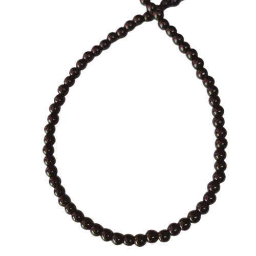 Obsidian Bead String, Round, 3-4mm, 40cm