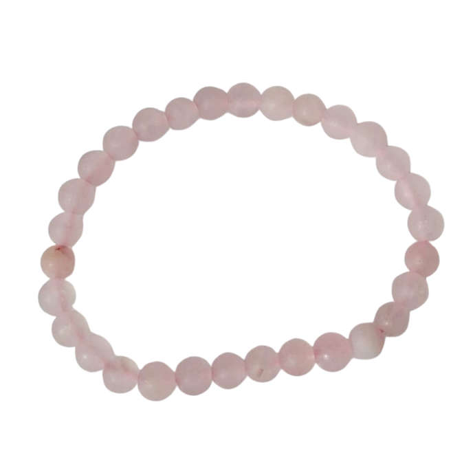 Matte Rose Quartz bracelet, round,6mm, stretch cord