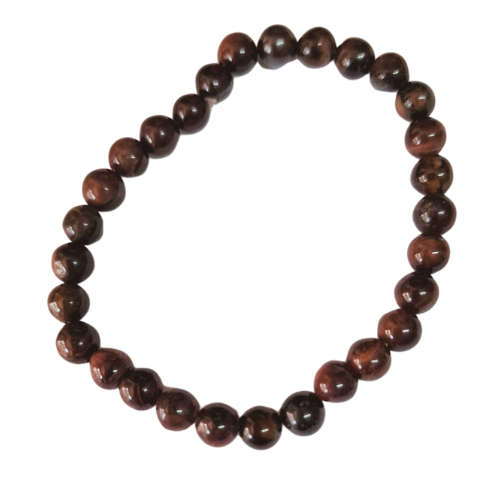 Red Tiger Eye bead bracelet, 6mm, stretch cord