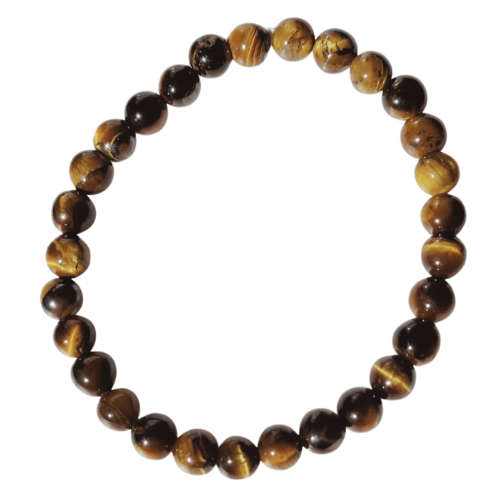 Yellow Tiger Eye Bracelet, 6mm, stretch cord