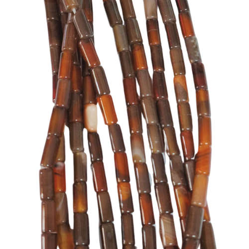 Botswana Agate Tube Bead String, 4.5mm x 8mm, 40cm