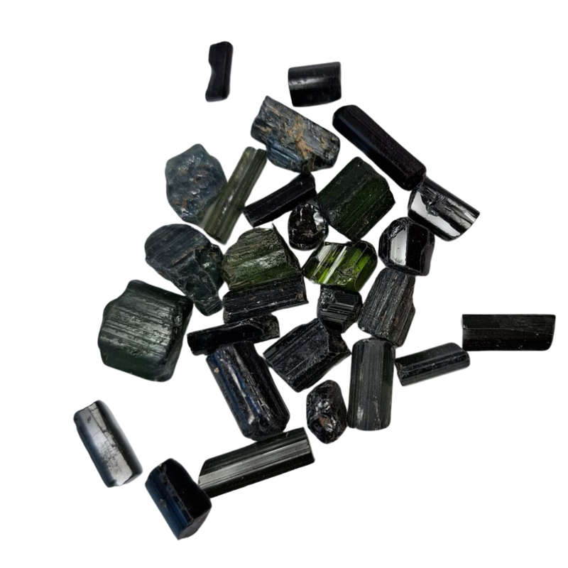 Green tourmaline rough piece 5-9mm