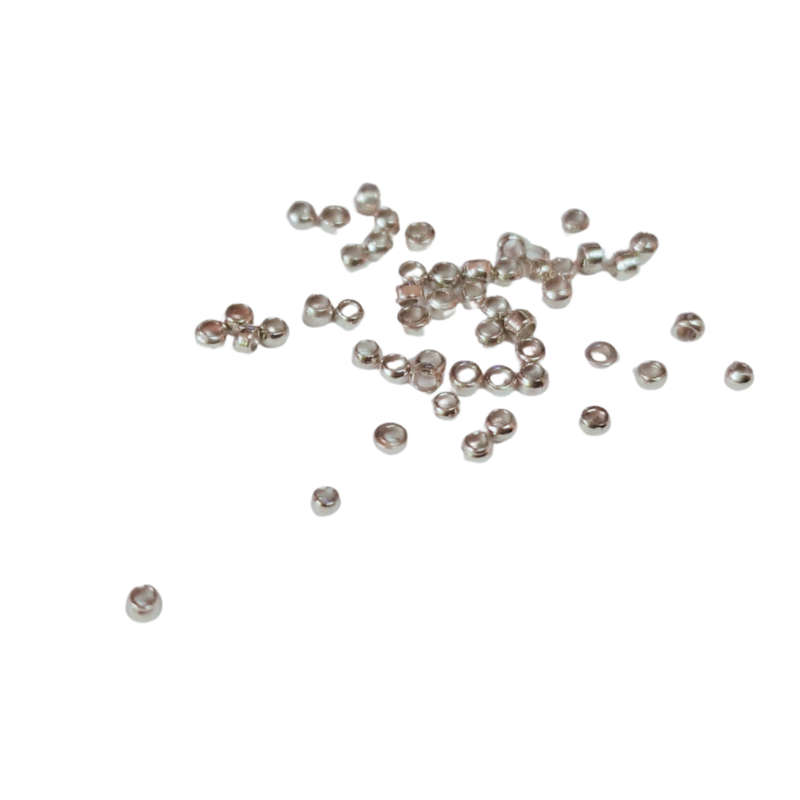1 packet of crimps, copper, silver coated, 1mm