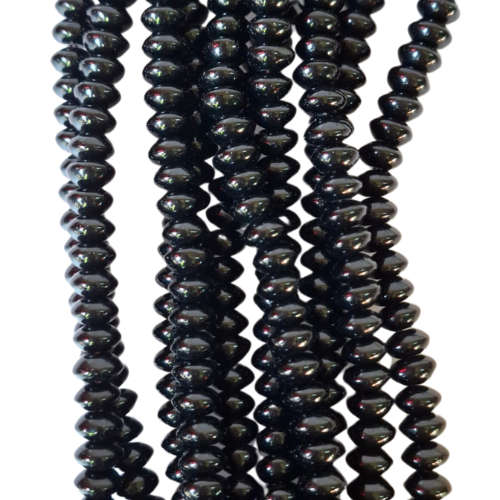 Obsidian Rondelle Bead String, 8mm, 40cm