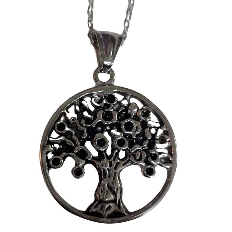Stainless Steel tree of life pendant, 31mm