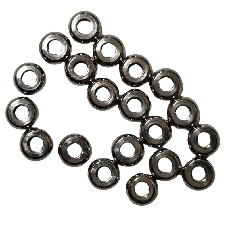 20x Disc bead in stainless steel, 4x1.5mm