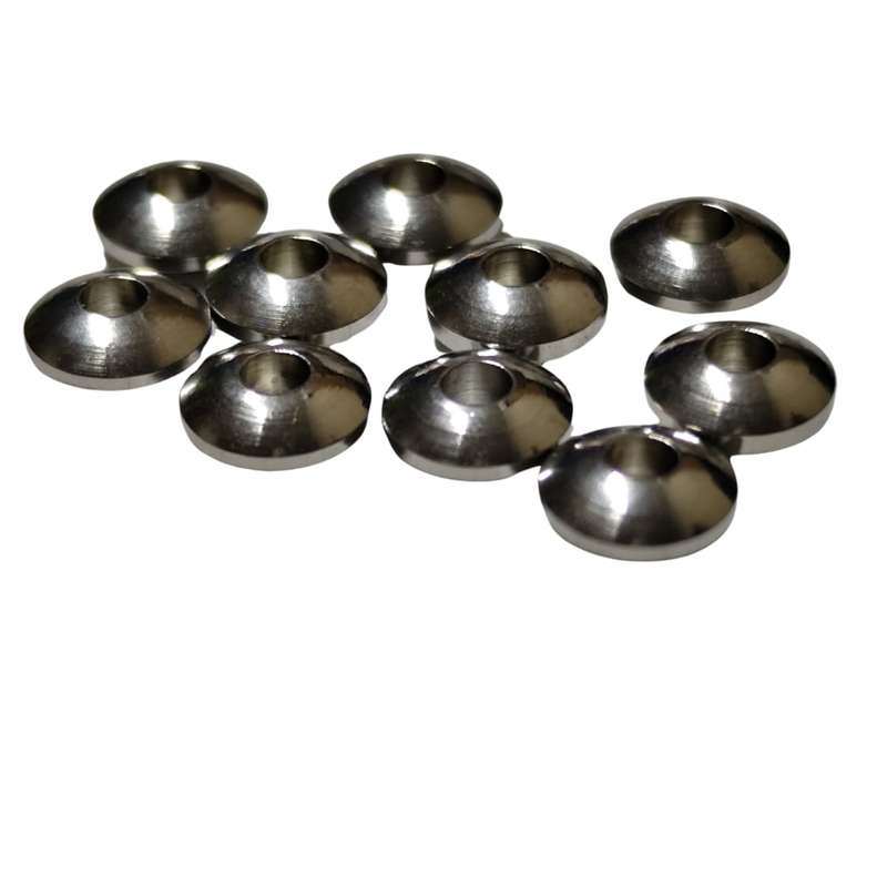 10x Saucer shape bead in stainless steel, 6x2.5mm