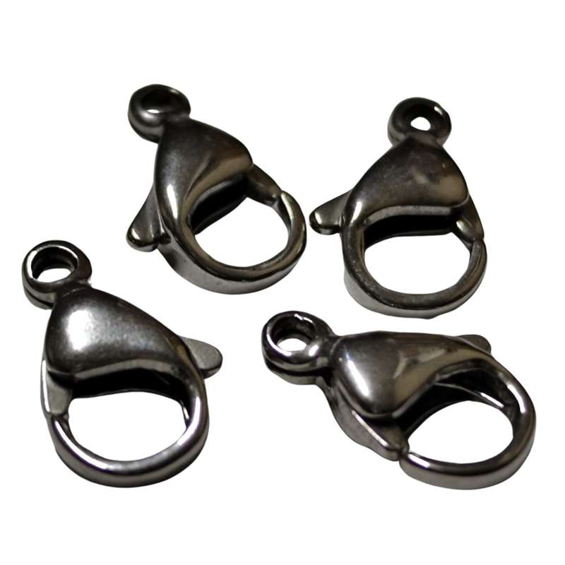 4 x Stainless steel lobster clasp 13mm