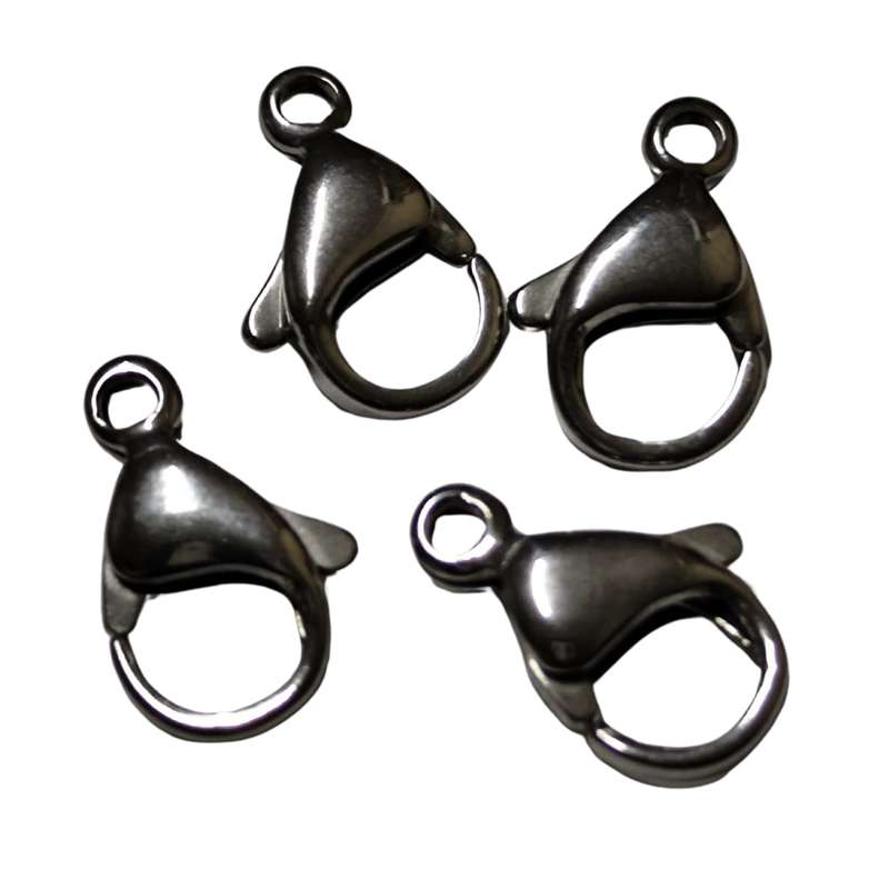 4 x Stainless steel lobster clasp 13mm