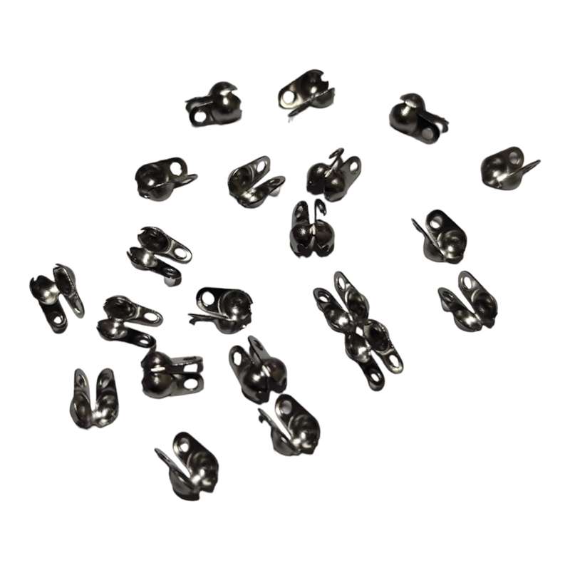10 pairs Clamshell bead end, Stainless steel, 6mm