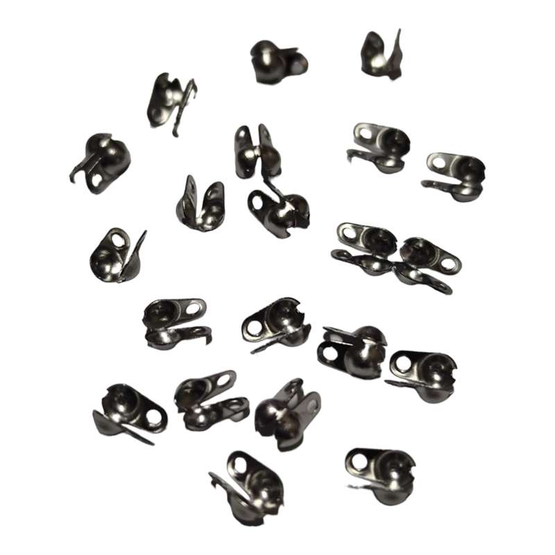 10 pairs Clamshell bead end, Stainless steel, 6mm