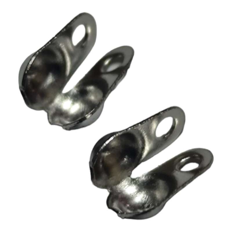 10 pairs Clamshell bead end, Stainless steel, 6mm
