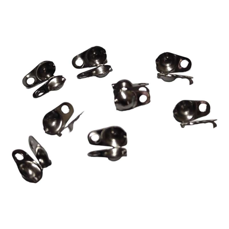 4 pairs Clamshell bead end, Stainless steel, 9mm