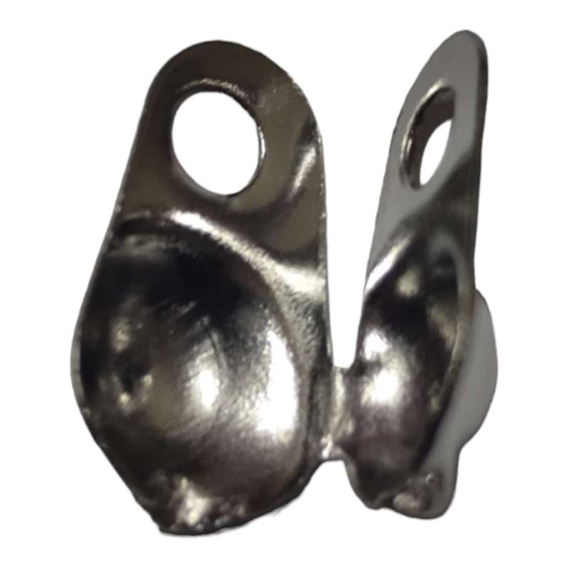 4 pairs Clamshell bead end, Stainless steel, 9mm