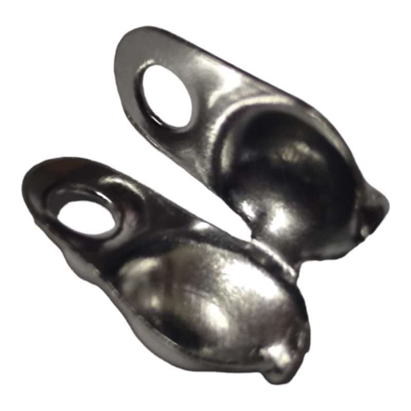 4 pairs Clamshell bead end, Stainless steel, 9mm