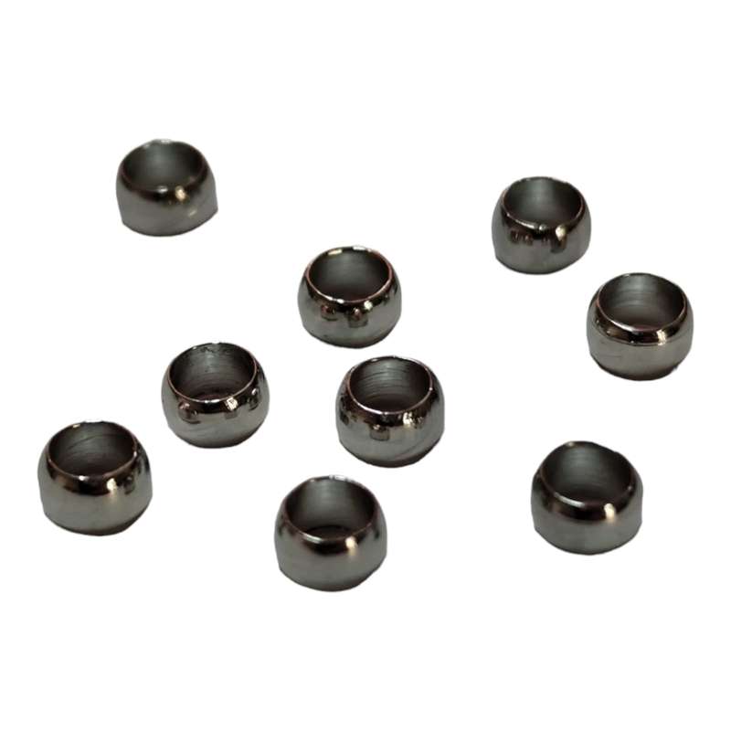 9 x Round shaped bead, stainless steel, 4mm x 3.1mm