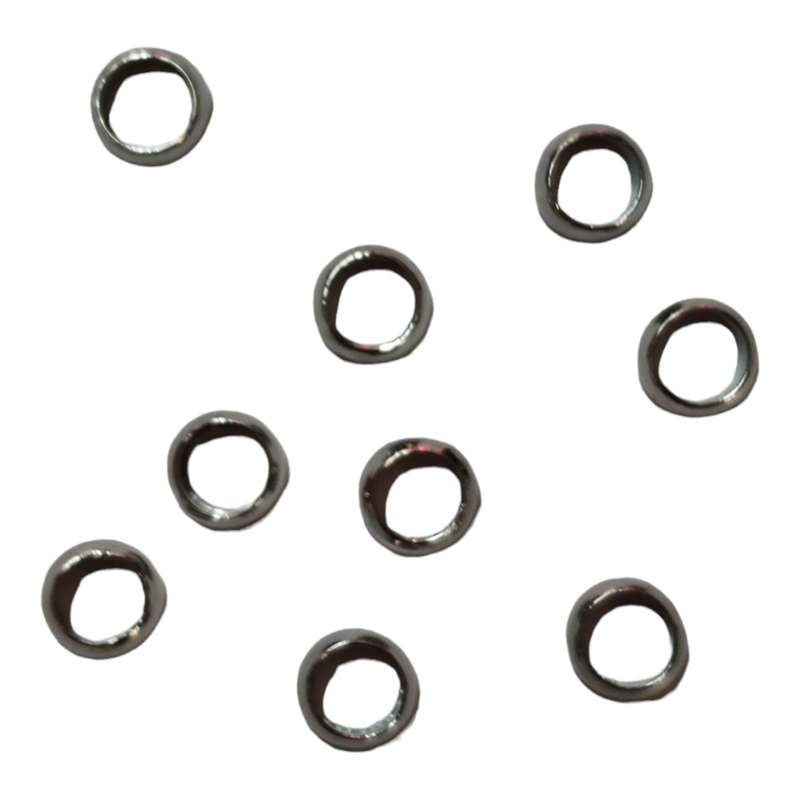 9 x Round shaped bead, stainless steel, 4mm x 3.1mm